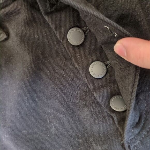 Universal Thread Size 2 Highest Straight Jeans Black Denim Button Fly - Picture 5 of 7
